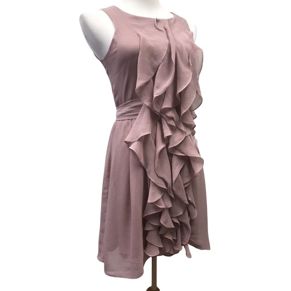 TVZ Dress Womens Size 6 US 38 Brazil Pink Ruffles Lined Belted